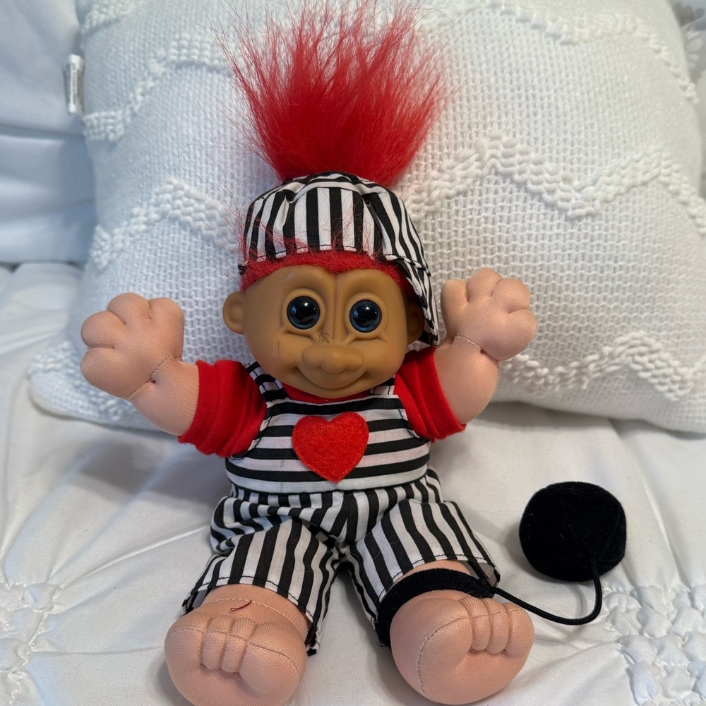 Valentine's Troll Prisoner Of Love Russ Vintage Jail Red Hair Ball And Chain